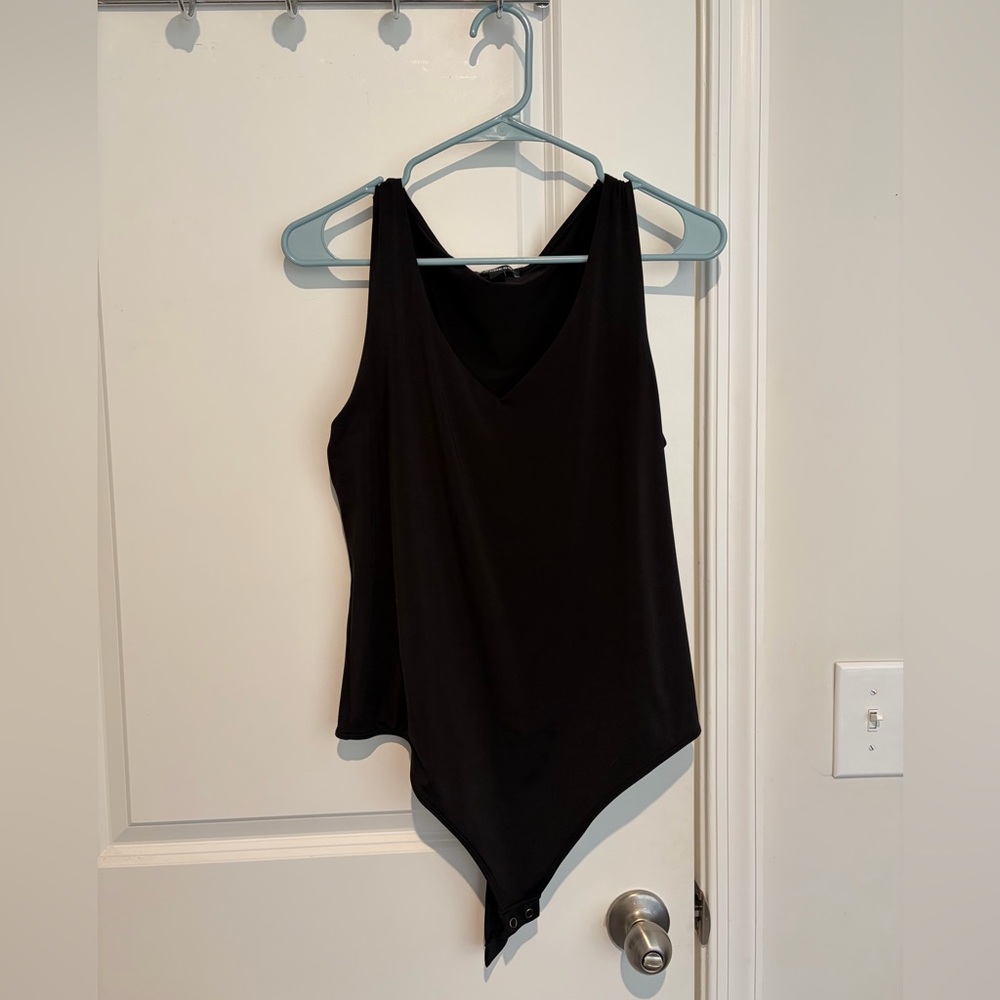 Express Sleek Black Sleeveless Bodysuit